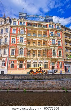 Promenade At Tepla River Karlovy Vary Czech Republic