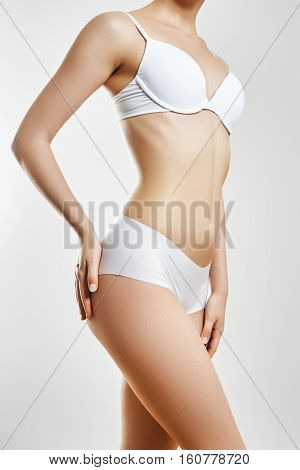 Beautiful Slim Woman's Body. Perfect Slim Toned Young Body