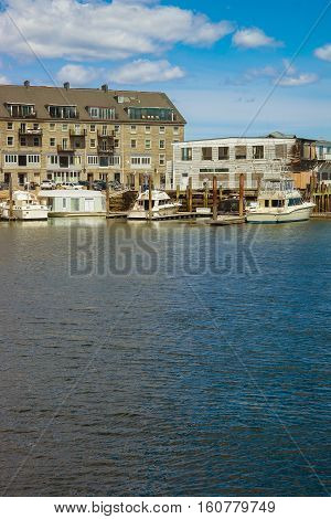Long Wharf With Customhouse Block And Sailboats