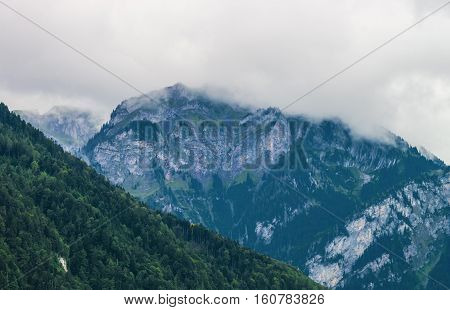 Panorama Of Brienzer Rothorn Mountain Brienz In Bern In Switzerland