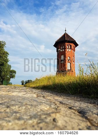 Small Tower Of Bricks On The Road