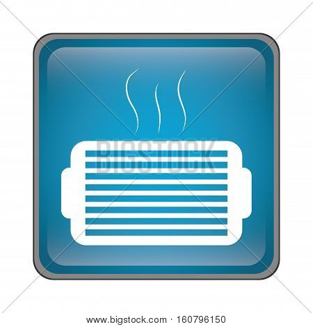 ventilation grill icon inside blue square over white background. vector illustration
