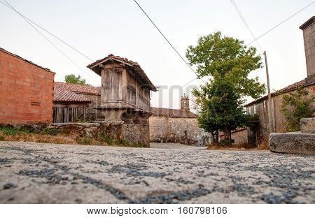 View of the Horreo typical spanish granary