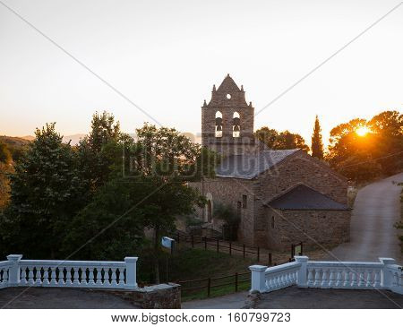 View of the Parish Church of Santa Maria Magdalena of Riego de Ambros