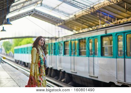 Woman Waiting For A Train