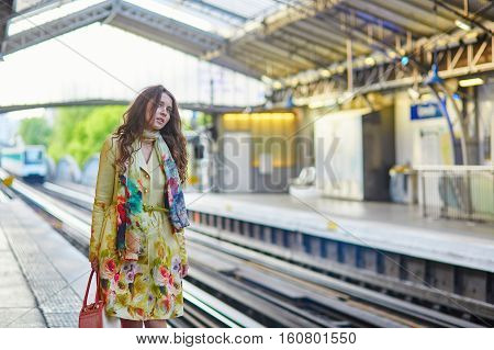 Woman Waiting For A Train