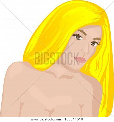 cartoon girl blond hair sexy poster banner