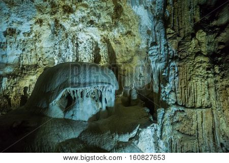 Speleothems in solutional karst cave. Emine-Bair-Khosar, Chather-Dag, Crimea