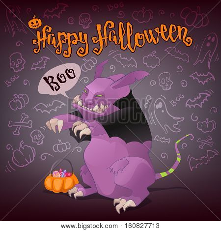 Character for your design on chalkboard dark background.