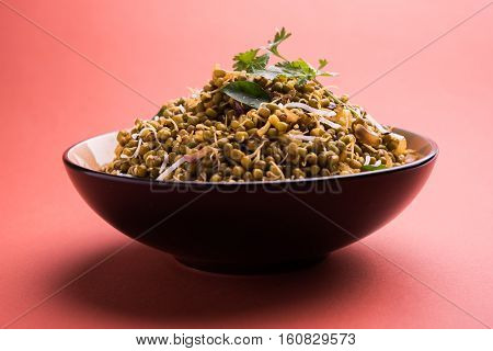dry and simple moong dal usal or healthy sprouted Green gram spicy usal, fried in oil
