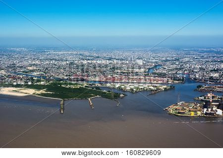 Il quartiere Puerto Madero di Buenos Aires view from aerial (Argentina)