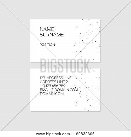 Sophisticated minimal black and white business card template with grainy texture