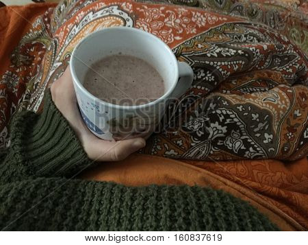 giornate in relax a casa con cioccolata calda