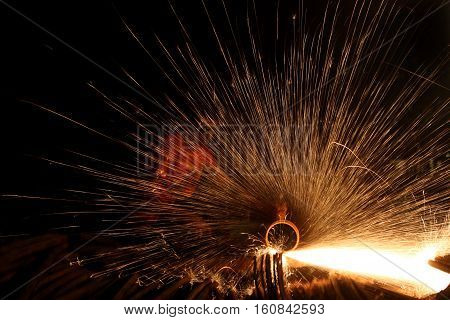 Man are cutting the steel industry in the small scale