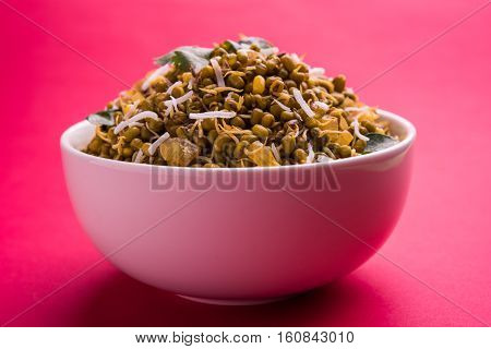 dry and simple moong dal usal or healthy sprouted Green gram spicy usal, fried in oil