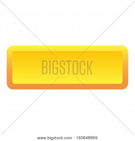 Yellow long button icon. Flat illustration of yellow long button vector icon for web