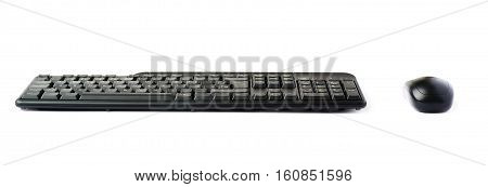 Black computer querty keyboard isolated over white background