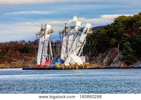 Big Gantry Crane in port of Stavanger Norway.
