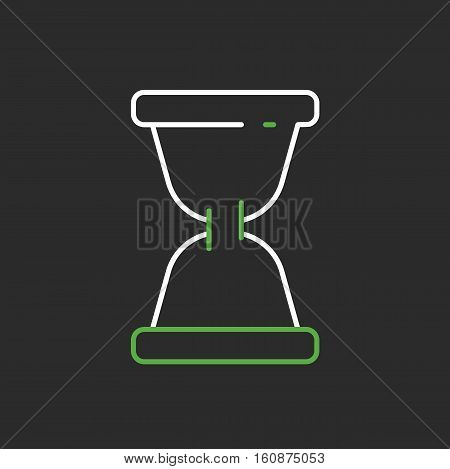 Hourglass time clock sign icon flat cartoon vector stock