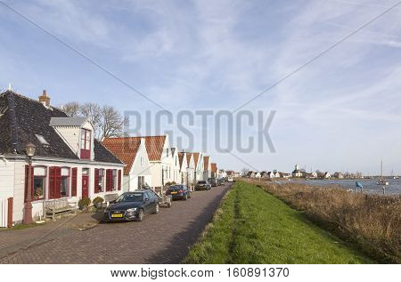 Durgerdam, Netherlands, 22 november 2016: small houses with wooden parts in durgerdam near amsterdam in the netherlands