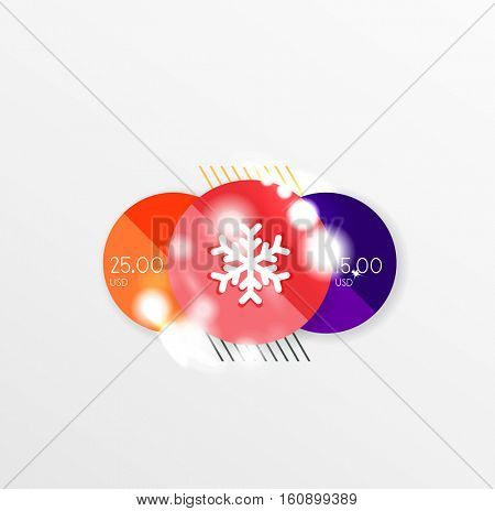 Christmas and New Year sale sticker templates, vector illustration