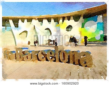 BARCELONA SPAIN - November 18 2016: outdoor entrance of Fira Barcelona on November 18 2016.