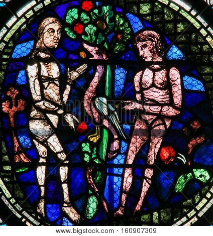 Stained Glass - Adam And Eve