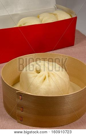 Steamed Chinese Manju famous for souvenirs in Osaka