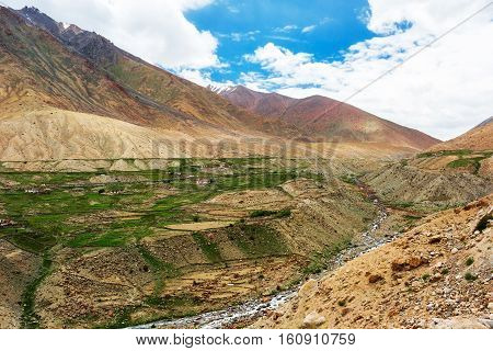 Natural landscape in Leh Ladakh Jammu and Kashmir India