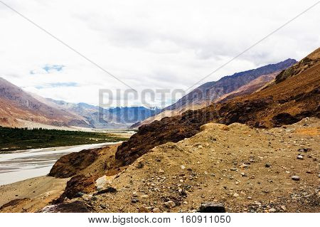 Natural landscape in Leh Ladakh Jammu and Kashmir India