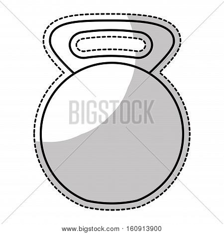 sticker of weight dumbbells gym equipment over white background. fitness lifystyle design. vector illustration
