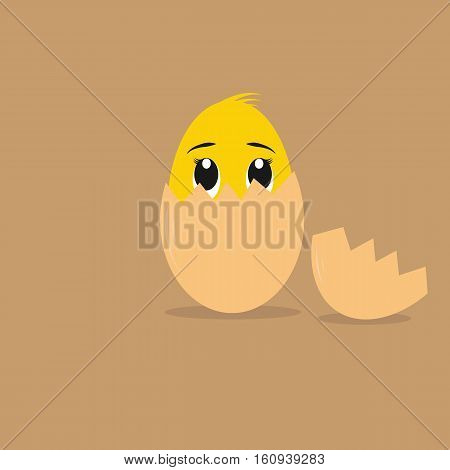 Cute Chick Cartoon Character egg vector eps 10