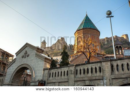 Tbilisi, Georgia - November 25, 2016. View Of Xiii Century St George Cathedral, Armenian Church On T