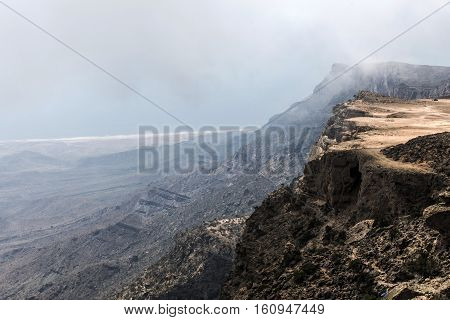 Highest point Jabal Samhan mountain viewpoint in Dhofar mountains Oman 5