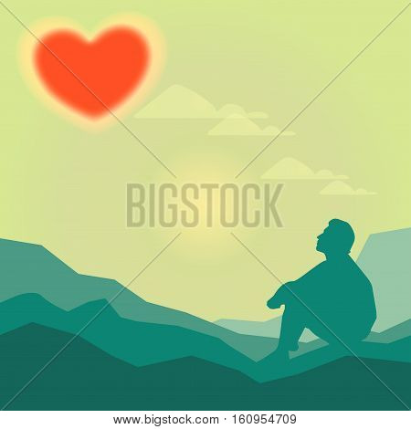 background  lover landscape concept design heart illustrator vector
