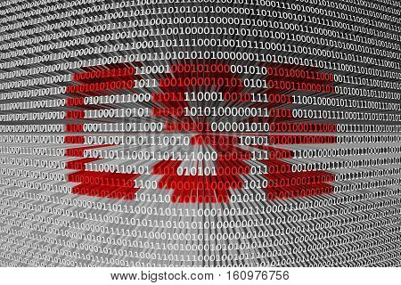 CSE cleanroom in binary code 3D illustration
