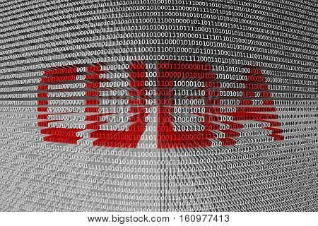CUDA in the form of binary code, 3D illustration