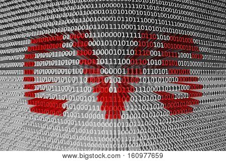 CVS information as binary code 3D illustration