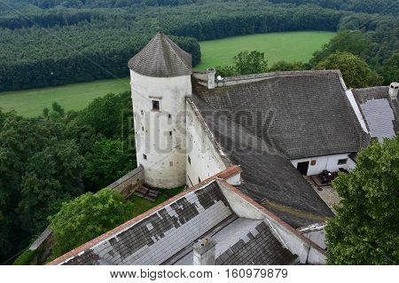 Castle Buchlov view from top of tower,Czech Republic
