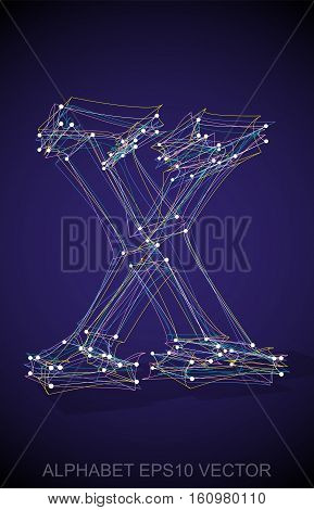Abstract illustration of a Multicolor sketched X with Transparent Shadow. Hand drawn 3D X for your design. EPS 10 vector illustration.