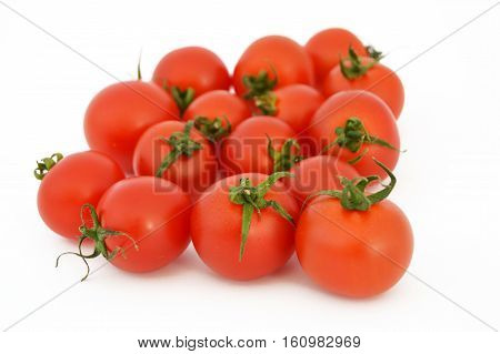 On white & copy space fresh healthy cherry tomatoes stock pictures