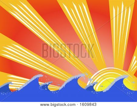 Ondas en el Sunset.Ai