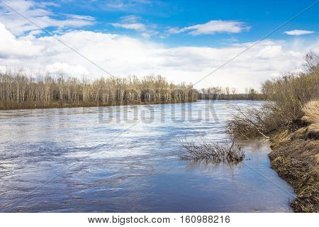 The spring flood on the river Berd. Novosibirsk oblast a district of Old Iskitim Siberia Russia