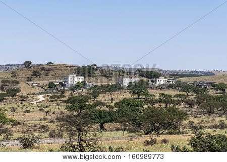 Village houses near Wadi Derbat region in the Sultanate of Oman