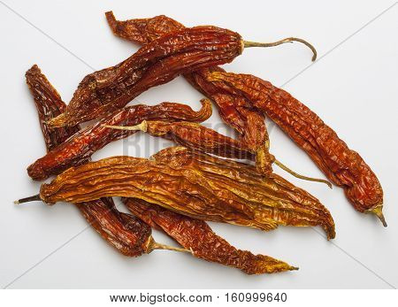 Aji amarillo seco dried yellow chili peppers from Peru.