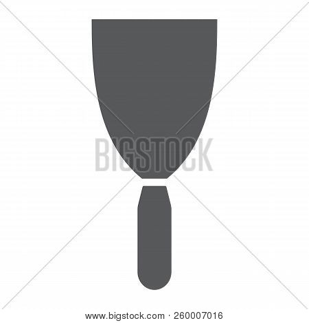 Putty Knife Glyph Icon, Tool And Scraper, Spatula Sign, Vector Graphics, A Solid Pattern On A White 