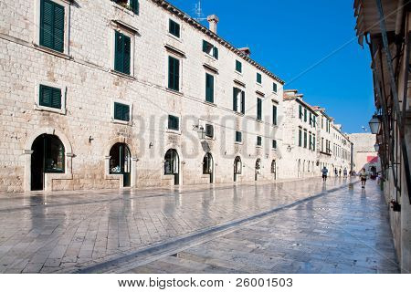 Dubrovnik staré město hlavní ulice Plaza (Stradun).  Chorvatsko