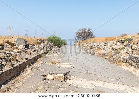 Cobbled Road In The Ruins Of The Greek - Roman City Of The 3rd Century Bc - The 8th Century Ad Hippu