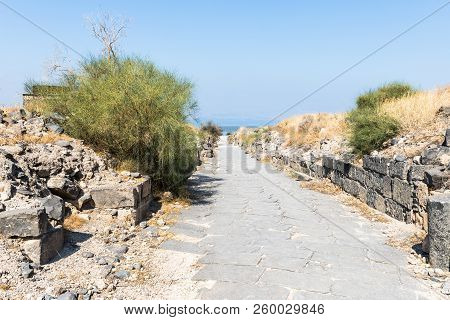 Cobbled Road In The Ruins Of The Greek - Roman City Of The 3rd Century Bc - The 8th Century Ad Hippu