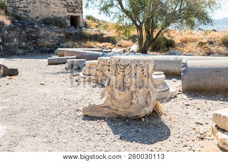 The Remains Of The Column In The Ruins Of The Greek - Roman City Of The 3rd Century Bc - The 8th Cen
